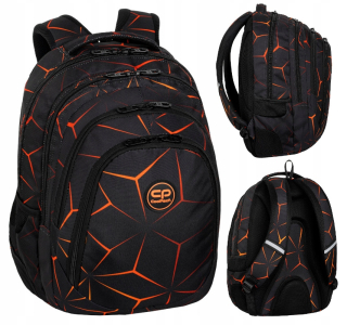 CoolPack viackomorový školský batoh, čierny, Odtiene oranžovej, Multicolor, 28 l